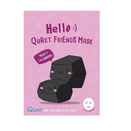 Hello- Quret Friends Mask- Charcoal