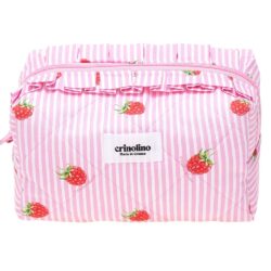 RASPBERRY STRIPES MAKEUP BAGS