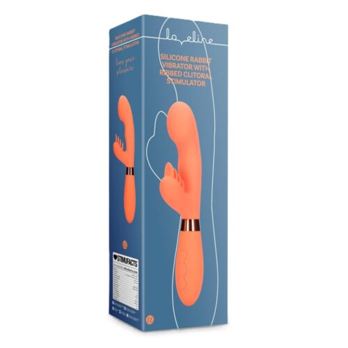 loveline-rabbit-with-ribbed-clitoral-stimulator-orange
